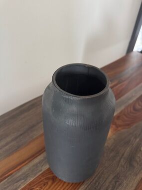 Large Matte Black Table Top Vase